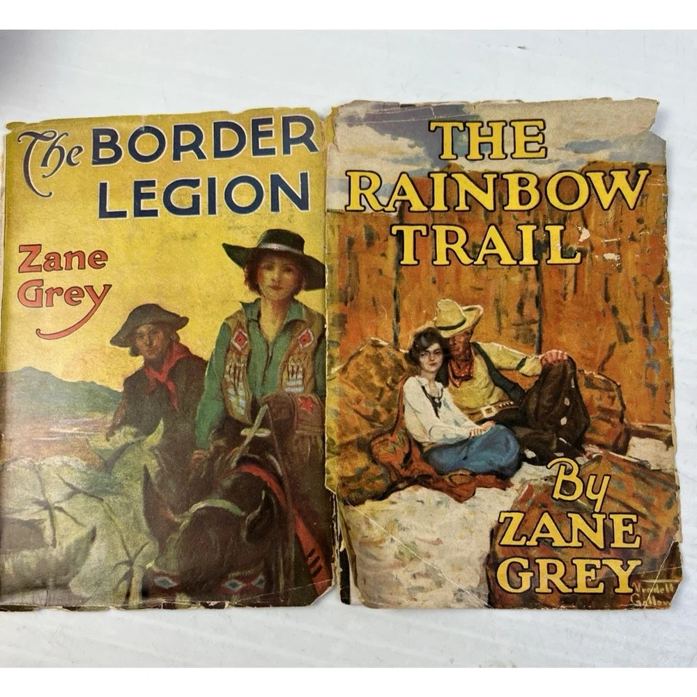 Zane Grey Books The Border Legion, The Rainbow Trail Vintage Western Adventure